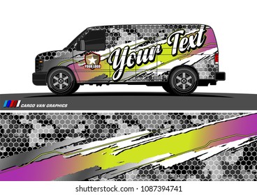 van graphic vector. modern camouflage design for vehicle graphics vinyl wrap