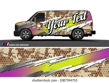 van graphic vector. modern camouflage design for vehicle graphics vinyl wrap