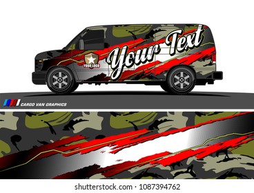 van graphic vector. modern camouflage design for vehicle graphics vinyl wrap