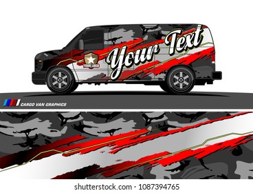 van graphic vector. modern camouflage design for vehicle graphics vinyl wrap