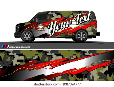 van graphic vector. modern camouflage design for vehicle graphics vinyl wrap