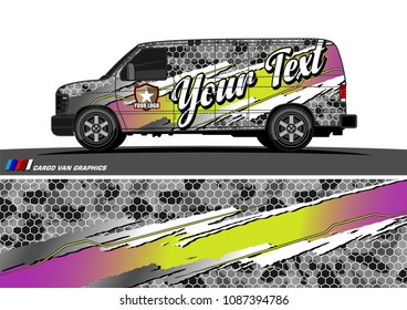 van graphic vector. modern camouflage design for vehicle graphics vinyl wrap