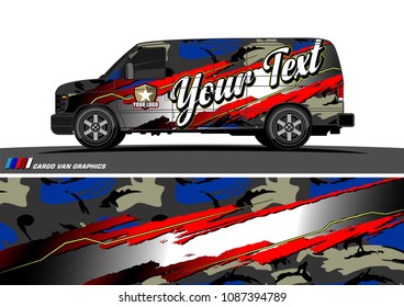 van graphic vector. modern camouflage design for vehicle graphics vinyl wrap