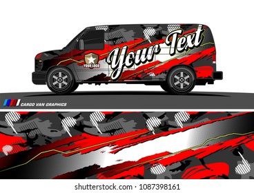 van graphic vector. modern camouflage design for vehicle graphics vinyl wrap