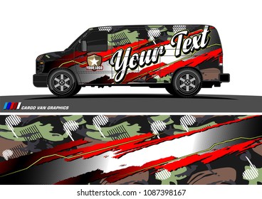van graphic vector. modern camouflage design for vehicle graphics vinyl wrap