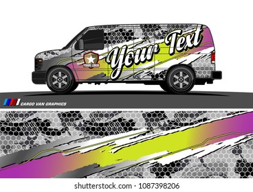 van graphic vector. modern camouflage design for vehicle graphics vinyl wrap