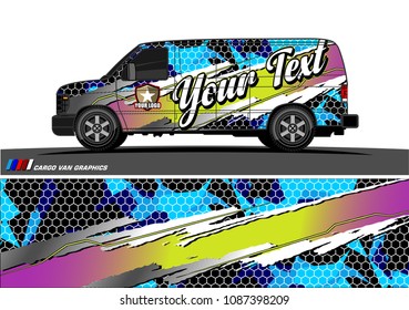 van graphic vector. modern camouflage design for vehicle graphics vinyl wrap