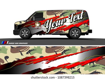 van graphic vector. modern camouflage design for vehicle graphics vinyl wrap
