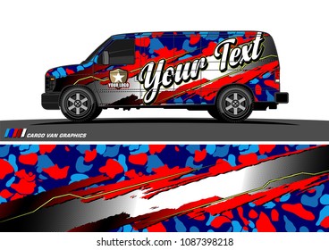 van graphic vector. modern camouflage design for vehicle graphics vinyl wrap