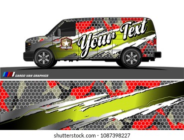 van graphic vector. modern camouflage design for vehicle graphics vinyl wrap