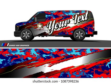 van graphic vector. modern camouflage design for vehicle graphics vinyl wrap