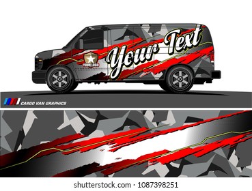 van graphic vector. modern camouflage design for vehicle graphics vinyl wrap