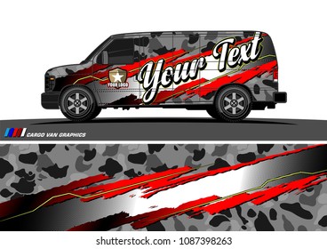 van graphic vector. modern camouflage design for vehicle graphics vinyl wrap