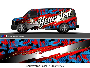 van graphic vector. modern camouflage design for vehicle graphics vinyl wrap