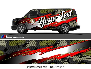 van graphic vector. modern camouflage design for vehicle graphics vinyl wrap