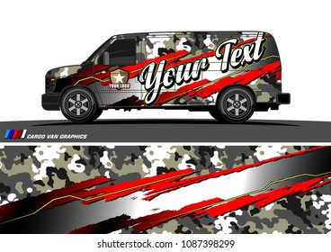 van graphic vector. modern camouflage design for vehicle graphics vinyl wrap