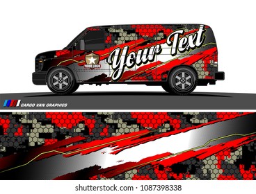 van graphic vector. modern camouflage design for vehicle graphics vinyl wrap