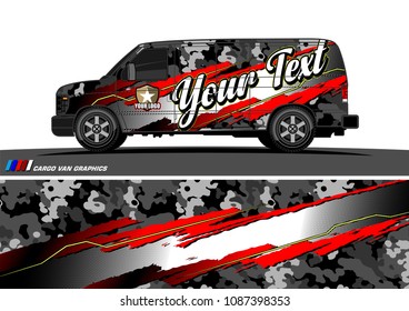 van graphic vector. modern camouflage design for vehicle graphics vinyl wrap