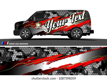 van graphic vector. modern camouflage design for vehicle graphics vinyl wrap