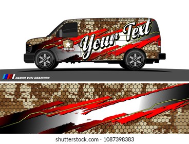 van graphic vector. modern camouflage design for vehicle graphics vinyl wrap