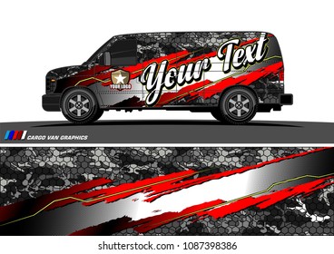 van graphic vector. modern camouflage design for vehicle graphics vinyl wrap