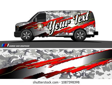 van graphic vector. modern camouflage design for vehicle graphics vinyl wrap