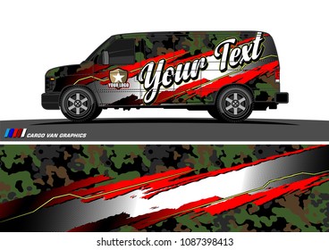 van graphic vector. modern camouflage design for vehicle graphics vinyl wrap