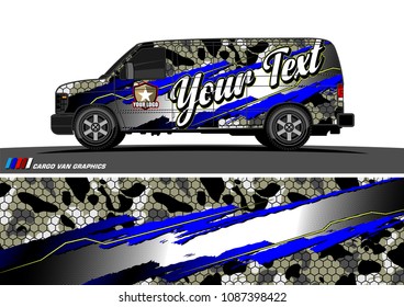 van graphic vector. modern camouflage design for vehicle graphics vinyl wrap
