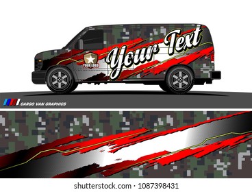 van graphic vector. modern camouflage design for vehicle graphics vinyl wrap