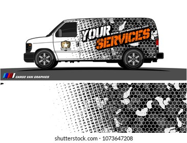 Van Graphic vector for vinyl wrap. Abstract grunge with camouflage background