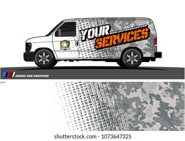 Van Graphic vector for vinyl wrap. Abstract grunge with camouflage background