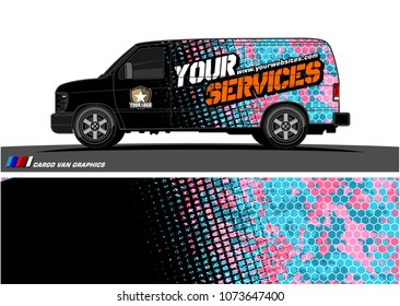 Van Graphic vector for vinyl wrap. Abstract grunge with camouflage background