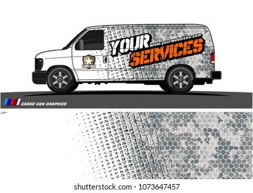 Van Graphic vector for vinyl wrap. Abstract grunge with camouflage background