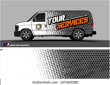 Van graphics design. abstract grunge with camouflage background for vehicle vinyl wrap