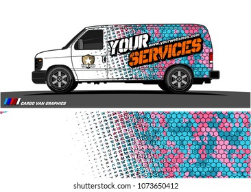 Van graphics design. abstract grunge with camouflage background for vehicle vinyl wrap