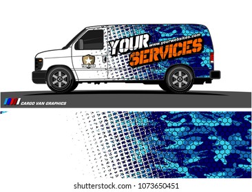Van graphics design. abstract grunge with camouflage background for vehicle vinyl wrap
