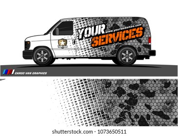 Van graphics design. abstract grunge with camouflage background for vehicle vinyl wrap