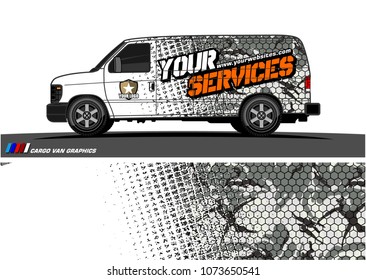 Van graphics design. abstract grunge with camouflage background for vehicle vinyl wrap