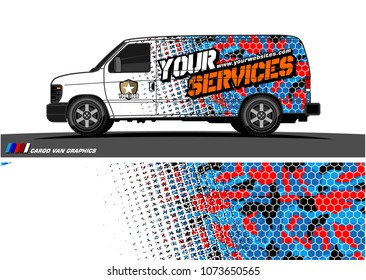 Van graphics design. abstract grunge with camouflage background for vehicle vinyl wrap