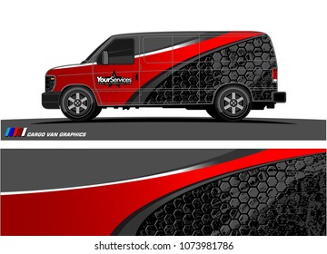 Van graphics.abstract curved shape with modern camouflage design for vehicle vinyl wrap and car branding 
