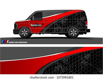 Van graphics.abstract curved shape with modern camouflage design for vehicle vinyl wrap and car branding 
