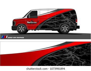 Van graphics.abstract curved shape with modern camouflage design for vehicle vinyl wrap and car branding 
