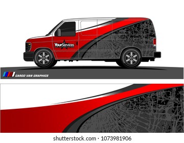 Van graphics.abstract curved shape with modern camouflage design for vehicle vinyl wrap and car branding 
