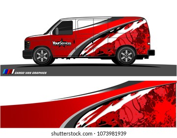 Van graphics.abstract curved shape with modern camouflage design for vehicle vinyl wrap and car branding 
