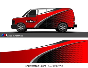 Van graphics.abstract curved shape with modern camouflage design for vehicle vinyl wrap and car branding 
