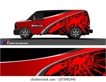 Van graphics.abstract curved shape with modern camouflage design for vehicle vinyl wrap and car branding 
