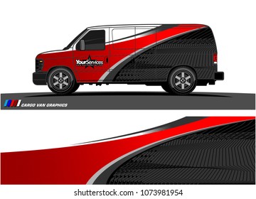 Van graphics.abstract curved shape with modern camouflage design for vehicle vinyl wrap and car branding 
