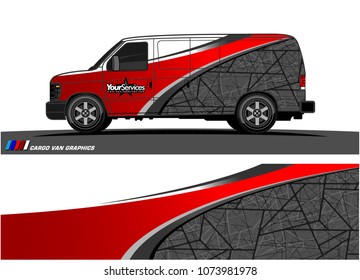 Van graphics.abstract curved shape with modern camouflage design for vehicle vinyl wrap and car branding 
