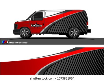 Van graphics.abstract curved shape with modern camouflage design for vehicle vinyl wrap and car branding 
