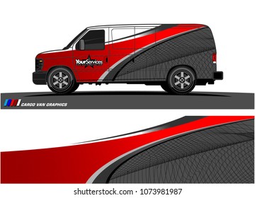 Van graphics.abstract curved shape with modern camouflage design for vehicle vinyl wrap and car branding 

